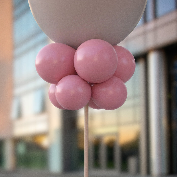 Vintage rosa ballongknippen 28 cm - 10-pack