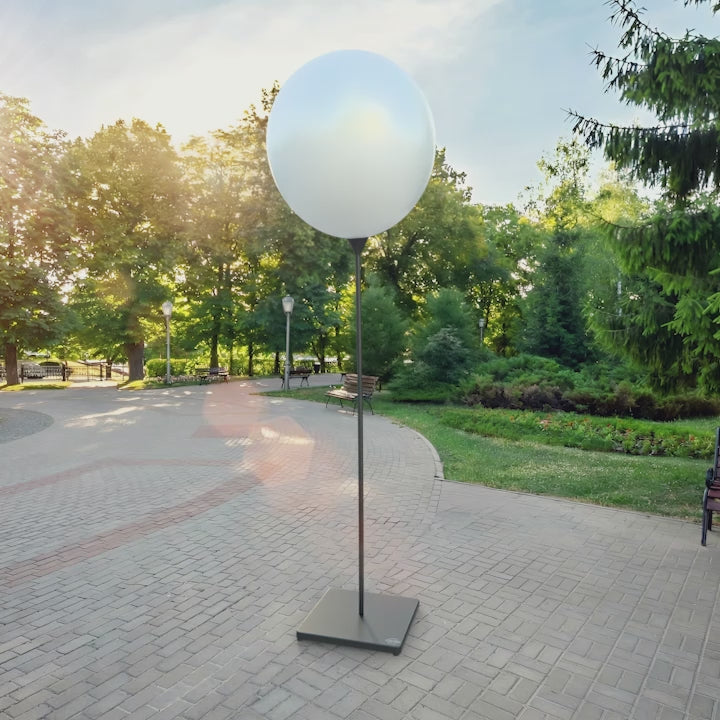Vit metallisk ballong 90 cm